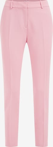 Coupe slim Pantalon à plis WE Fashion en rose : devant