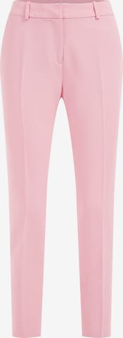 WE Fashion Slimfit Ráncos nadrág - rózsaszín: elől