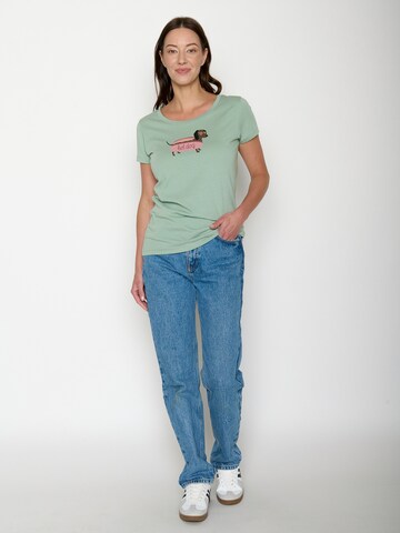 GREENBOMB T-Shirt 'Loves Hot Dog' in Grün