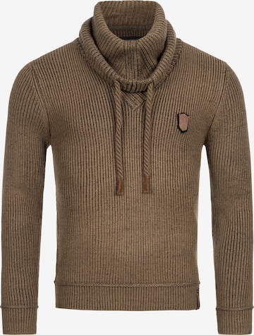 INDICODE JEANS Pullover in Braun: predná strana