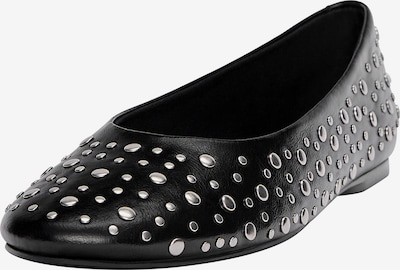 Pull&Bear Ballerines en noir / argent, Vue avec produit