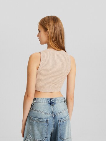 Bershka Gebreide top in Beige