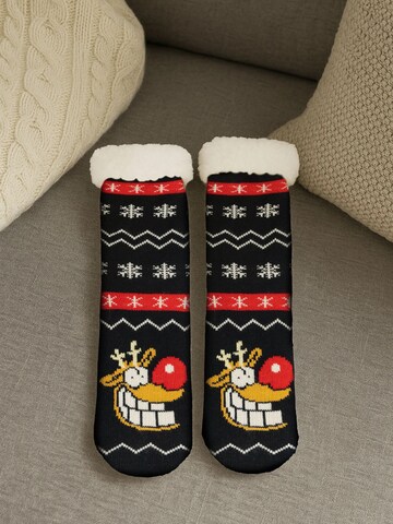 United Labels Socken 'Hüttensocken Ralph Ruthe Rentier Rudi'‌‌‌‌‌ in Schwarz