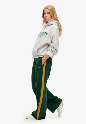 Superdry Wide leg Broek 'Essential' in Groen