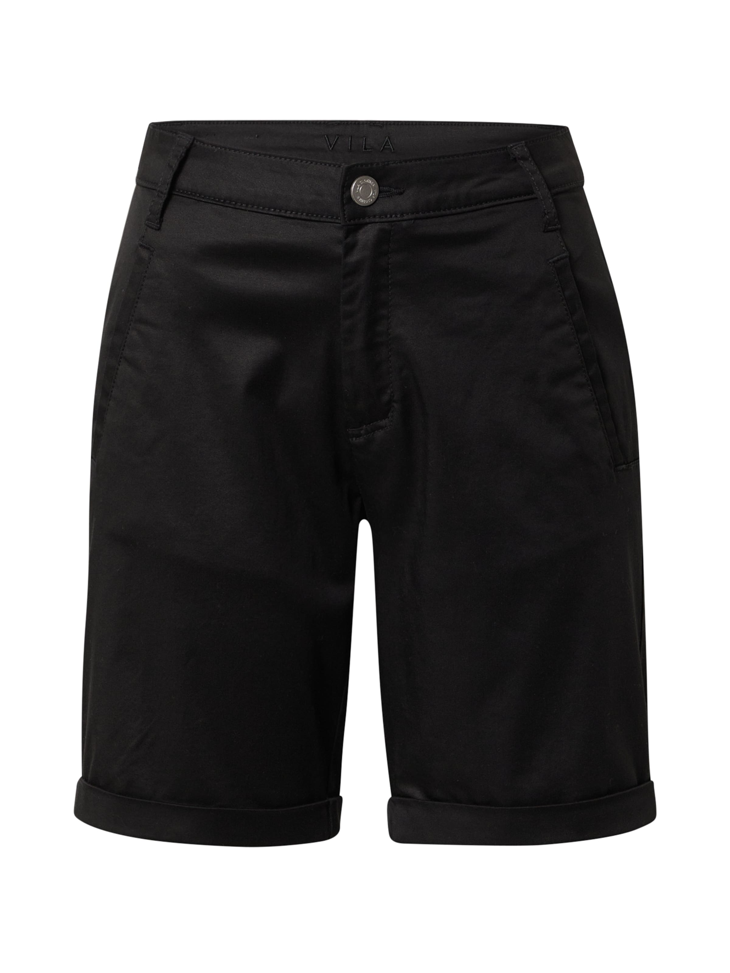 VILA Обычный Брюки-чинос в Черный: спереди