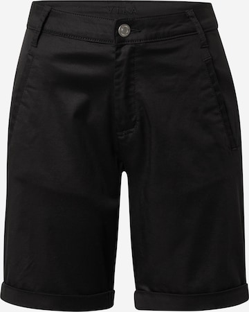 VILA Regular Chino trousers in Black: front