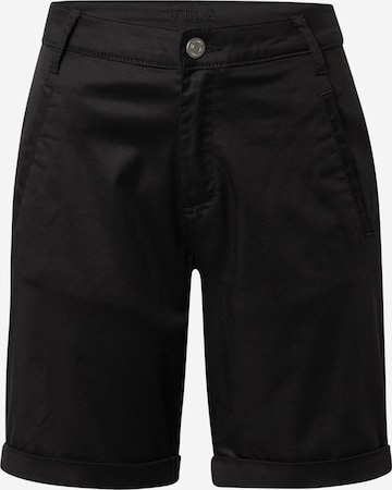 VILA Regular Pants in Black: front