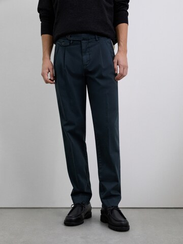 Scalpers Regular Bundfaltenhose in Blau