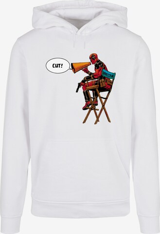 ABSOLUTE CULT Sweatshirt 'Deadpool - Directors Chair' in White: front