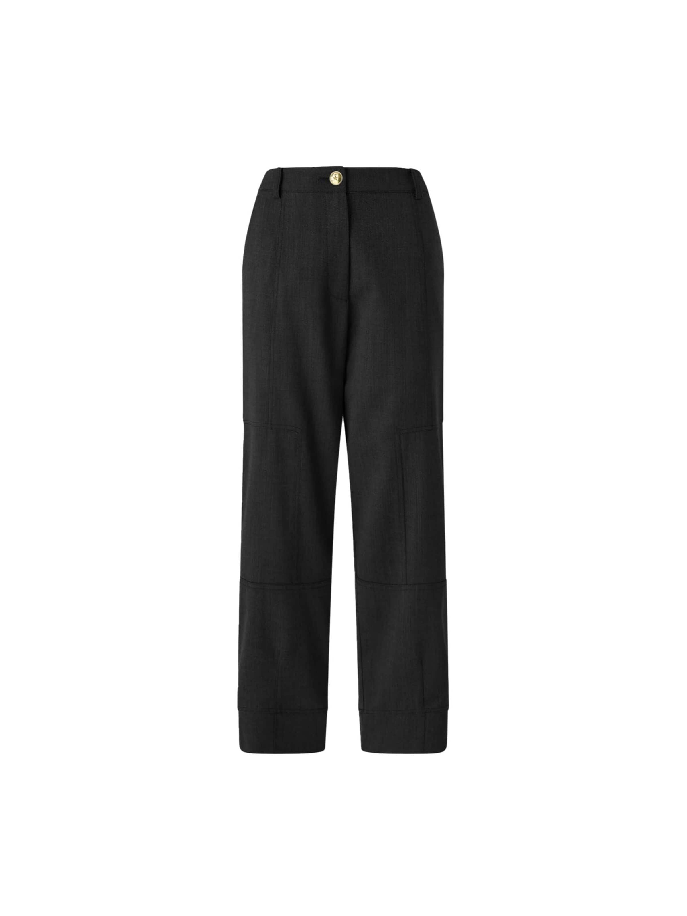 PINKO Baggy Broek 'Black Wool Blend Trousers' in Zwart: voorkant
