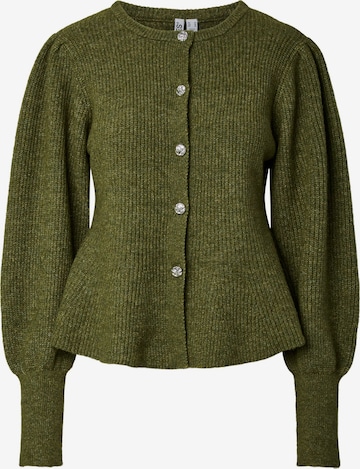 PIECES Gebreid vest 'PCAnnie' in Groen: voorkant