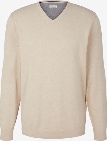 Coupe regular Pull-over TOM TAILOR en beige : devant