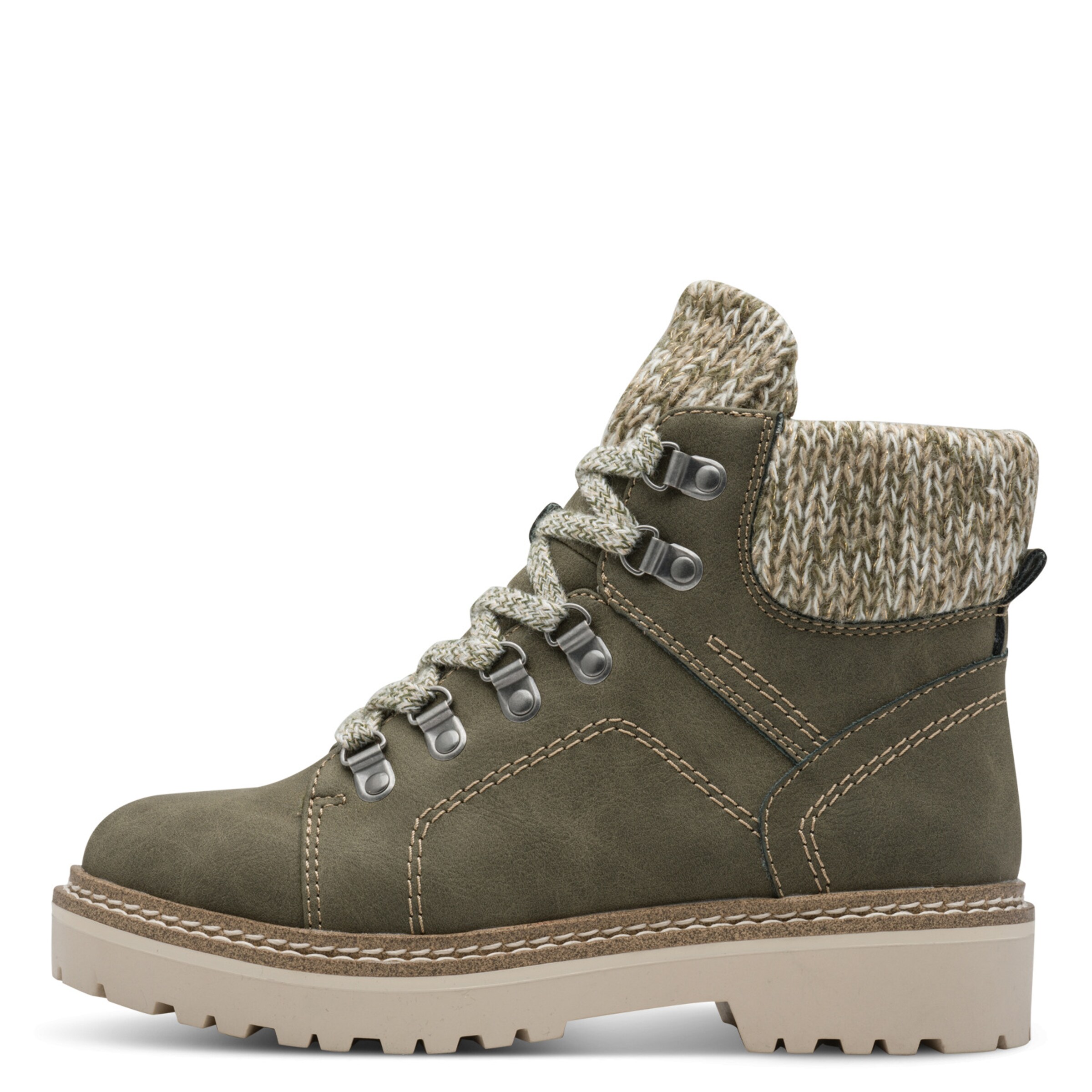 Tamaris Lace-Up Ankle Boots in Green
