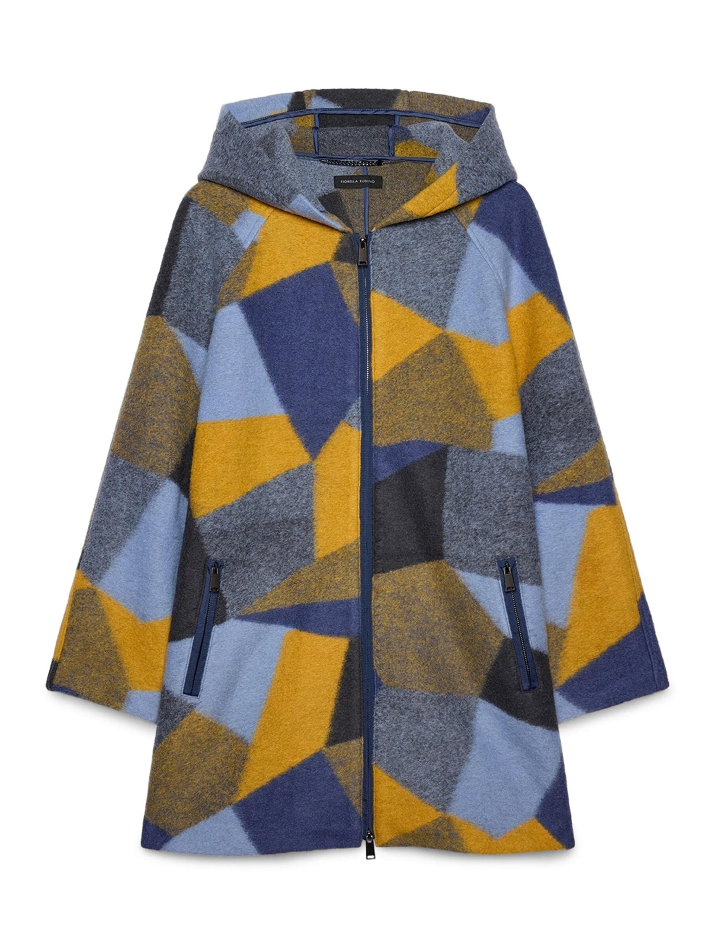Manteau mi-saison Fiorella Rubino en bleu : devant