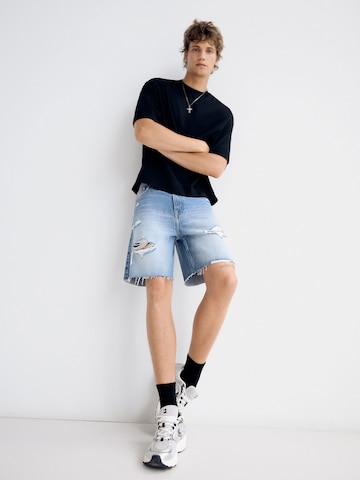Bershka Loosefit Farkut värissä sininen
