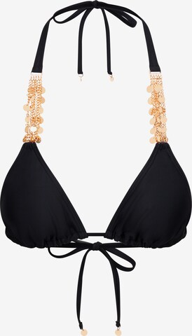 Moda Minx Triangel Bikini Top 'Coin Triangle' in Schwarz: predná strana