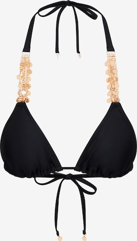 Moda Minx Bikini Top 'Coin Triangle' in Black: front