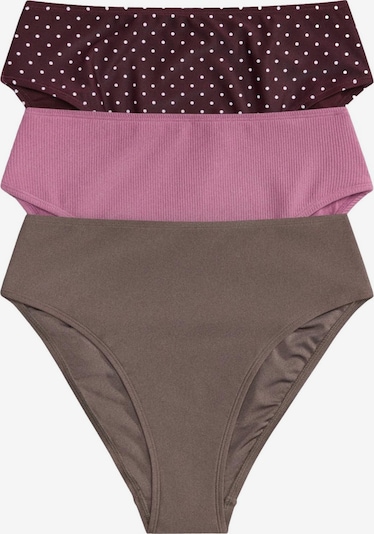 The Set Bikinihousut koossa XS värissä brokadi / tummanruskea / vaalea pinkki / valkoinen, Tuotenäkymä