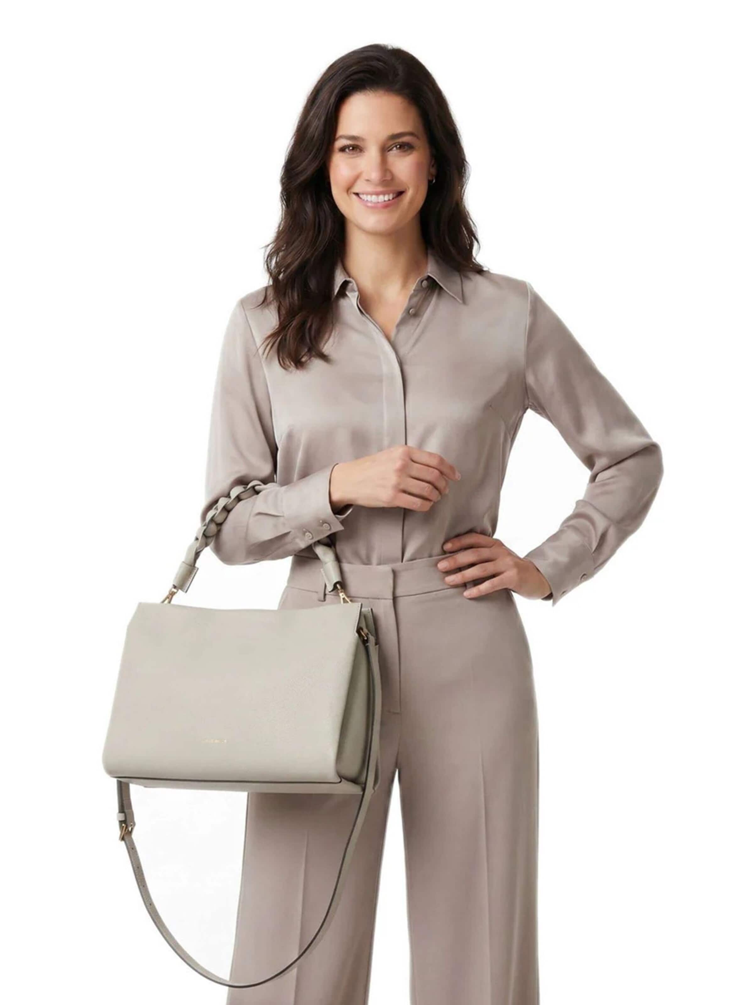 Borsa a mano 'Boheme Grana Double Shoulder Bag' di Coccinelle in grigio