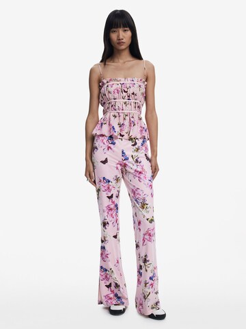 Desigual Расклешенный Штаны в Ярко-розовый
