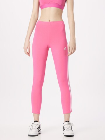 ADIDAS SPORTSWEAR Skinny Sportovní kalhoty 'Essentials 3-Stripes High-Waisted ' – pink: přední strana