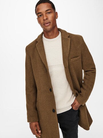 Manteau mi-saison 'Jaylon' Only & Sons en marron