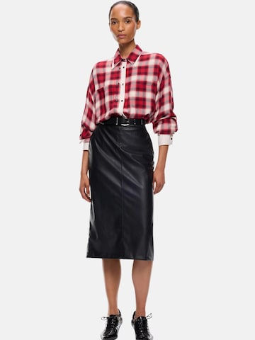PINKO Skirt 'PINKO GERBERA GONNA SPALMATO EFFETTO NAPPA GONNA' in Black