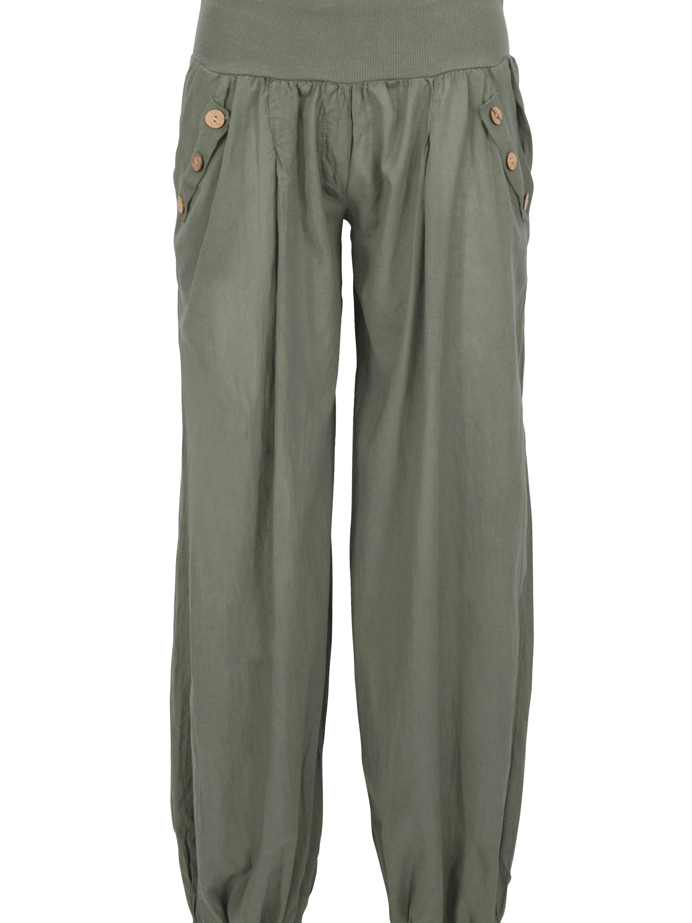 malito more than fashion Harem Pants in Green: front
