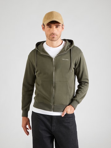 Pepe Jeans Sweatjacke in Grün: Vorderseite