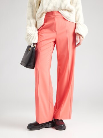 COMMA Wide leg Trousers with creases in Orange: front