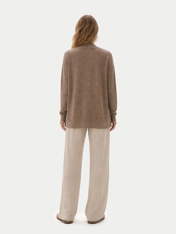 GOBI Cashmere Kofta 'Ajour Knit Open-Front Cashmere Cardigan' i grå