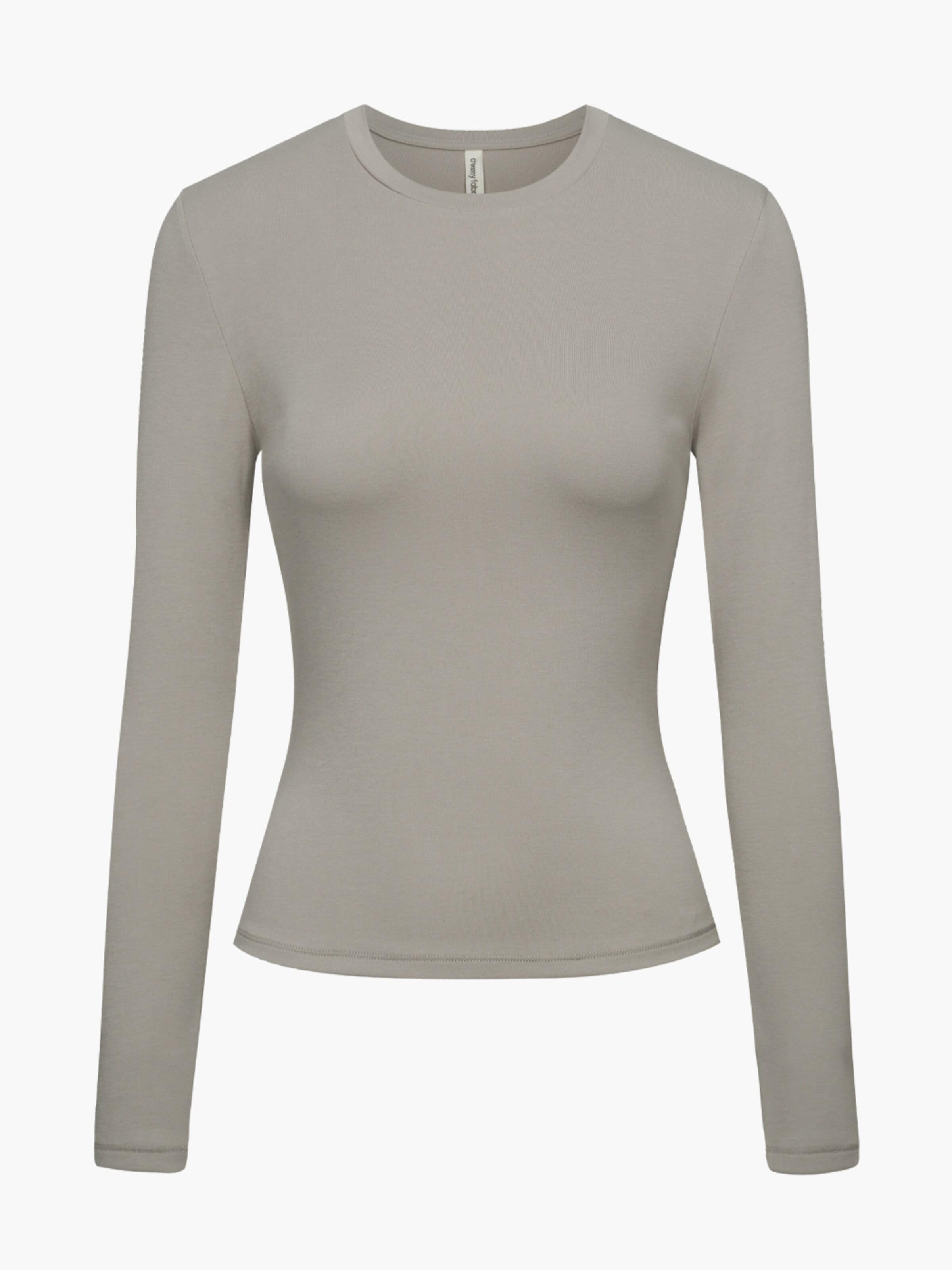 cfab (formerly creamy fabrics) Shirt 'Cotton Longsleeve' in Grijs: voorkant