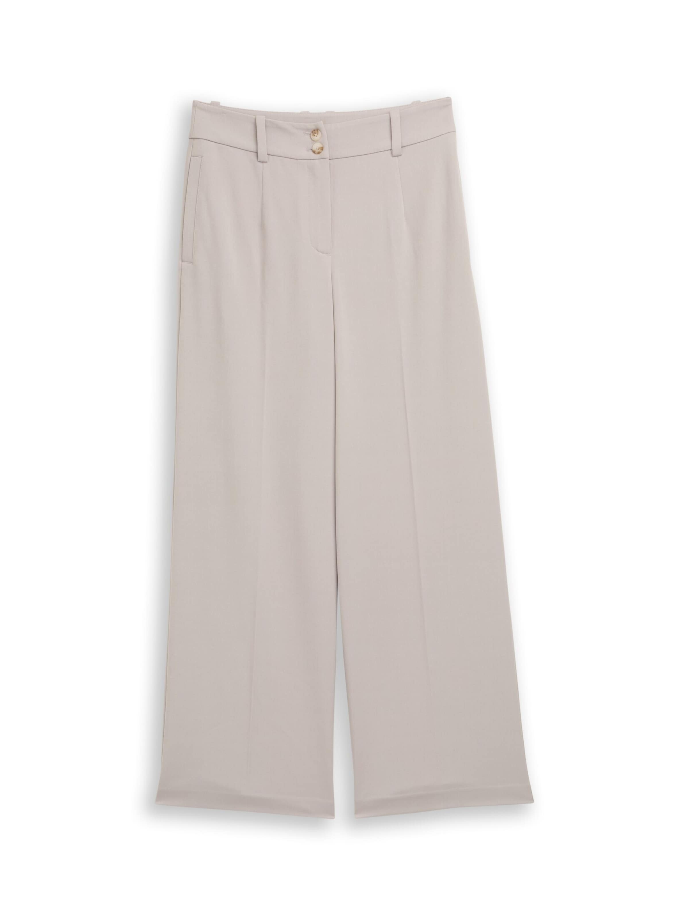 TOM TAILOR Loose fit Pleated Pants 'Lea' in Grey: front