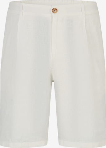 JOOP! Loose fit Pleat-Front Pants in White: front