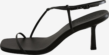 Next - Sandalias con hebilla 'Signature Premium' en negro: frente