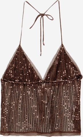 Pull&BearTop - smeđa boja: prednji dio