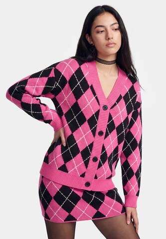 myMo ROCKS Knit Cardigan 'Rock' in Pink: front