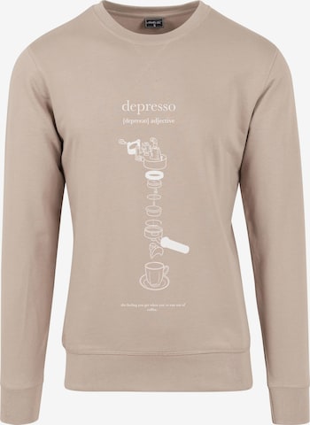 MT Upscale Sweatshirt 'Depresso' in Beige: predná strana