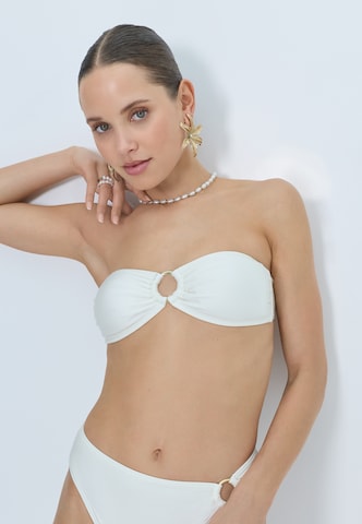 LSCN by LASCANABandeau Bikini gornji dio - bež boja: prednji dio