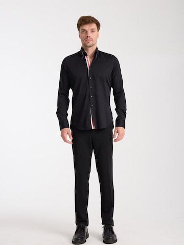Slim fit Camicia business 'Roma Iconic Satin Man Shirt White' di 7Camicie in nero