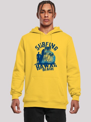 Sweat-shirt 'Hawaii Surf Beach Summer' F4NT4STIC en jaune : devant