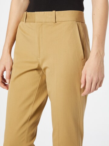 Coupe slim Pantalon à plis Polo Ralph Lauren en marron