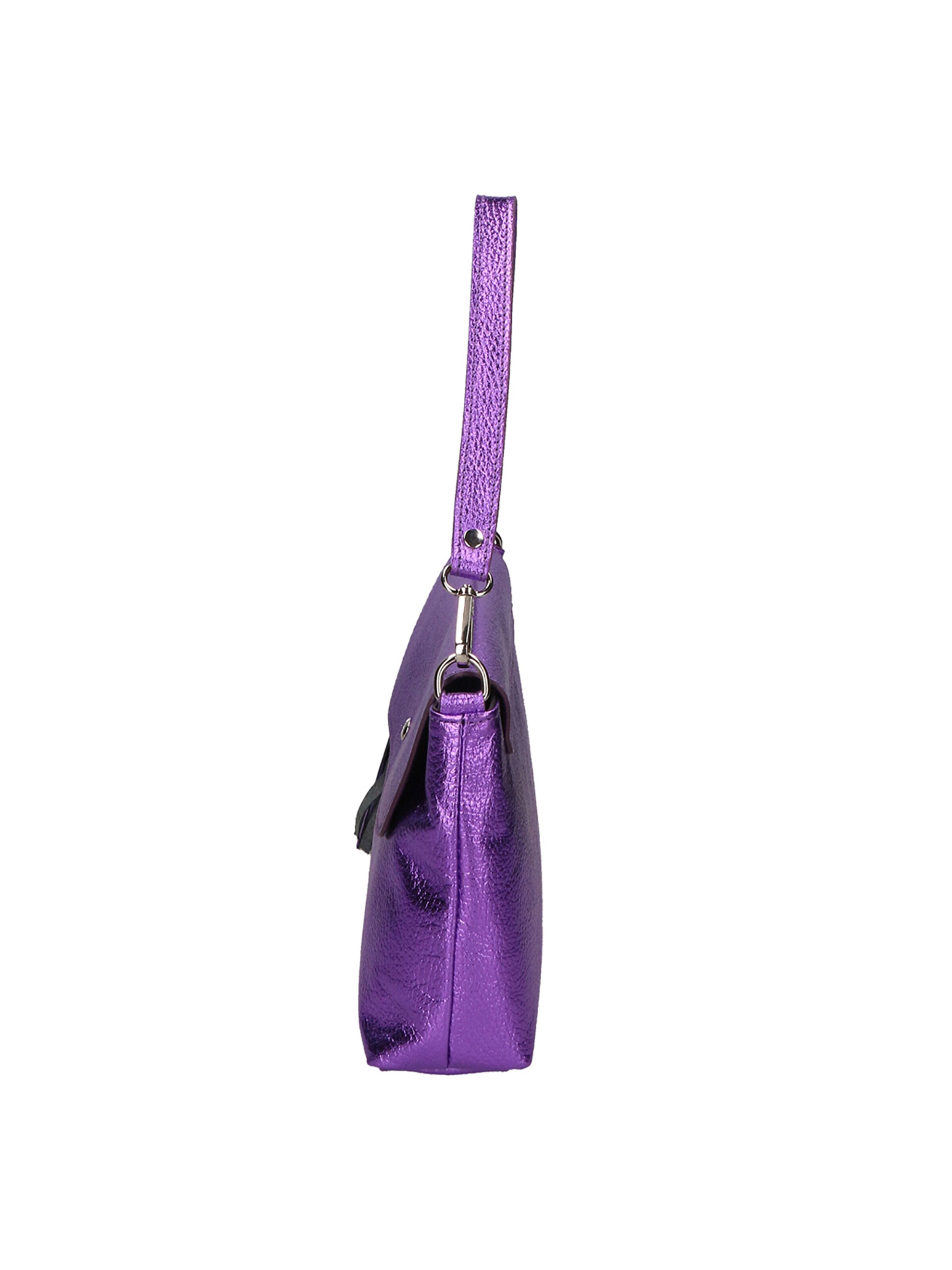 Pochette 'Pochette Donna Pelle Dollaro Laminato con Tracolla Rimovibile - Made in Italy' di Gave Lux in lilla