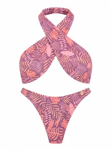 High neck Bikini 'Susil bikini' di Hobo Sapiens in rosa: frontale