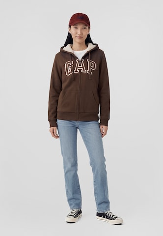 Gap Tall Sweat jacket 'FRANCHISE HERITAGE' in Brown: front