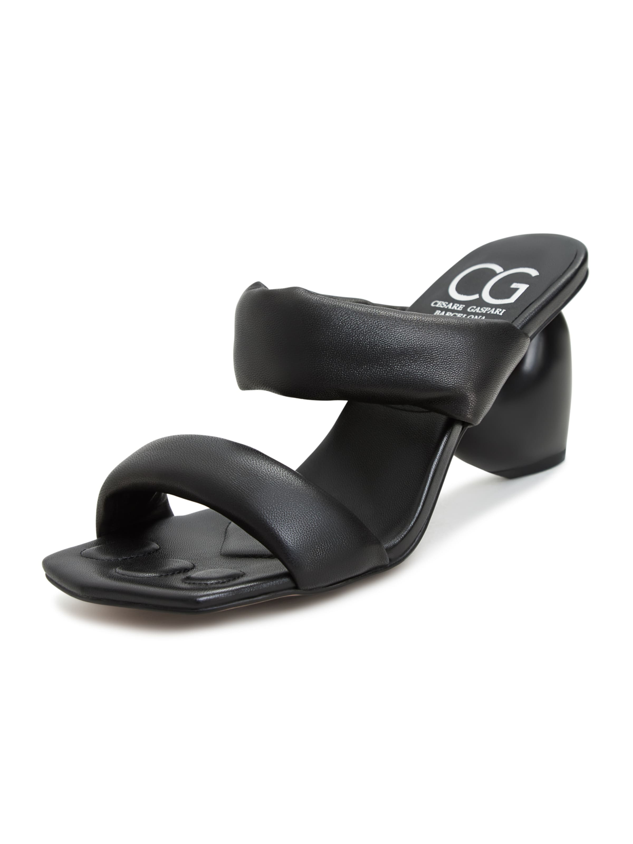 CESARE GASPARI Mules in Black: front