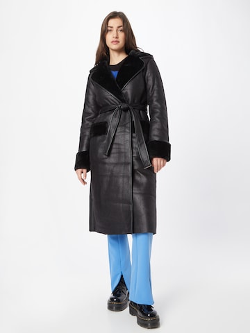 River Island Winter Coat in Black: front