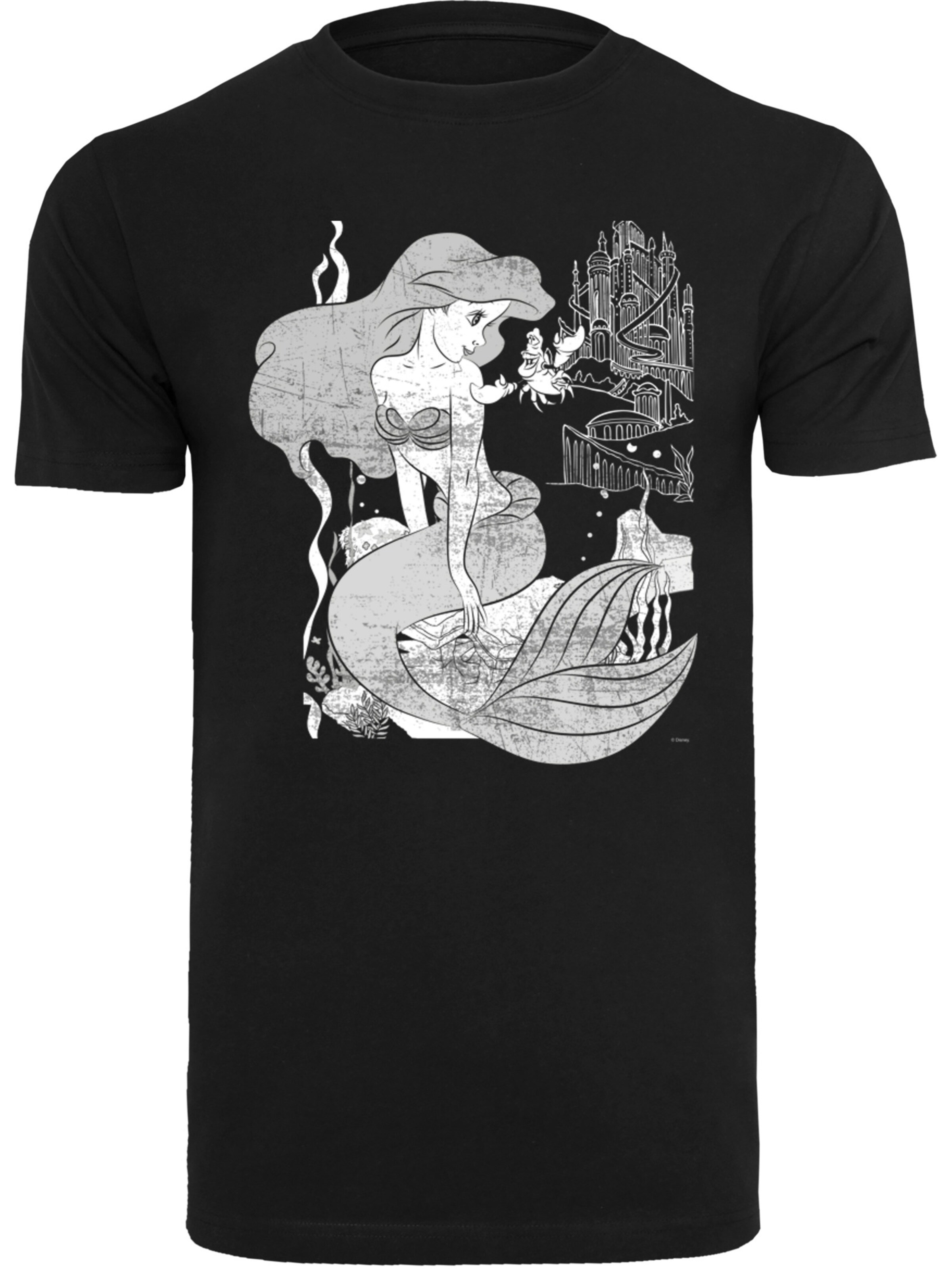 T-Shirt 'Disney The Little Mermaid' F4NT4STIC en noir : devant