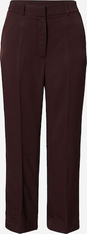A LOT LESS Loose fit Pleated Pants 'Maggie' in Brown: front