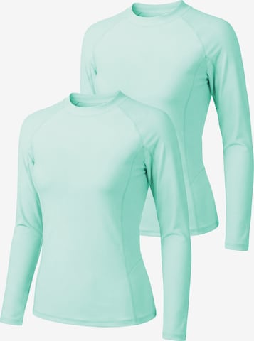 MEETWEE Sports swimsuit '2 Pack UV protection T-Shirt' in Green: front